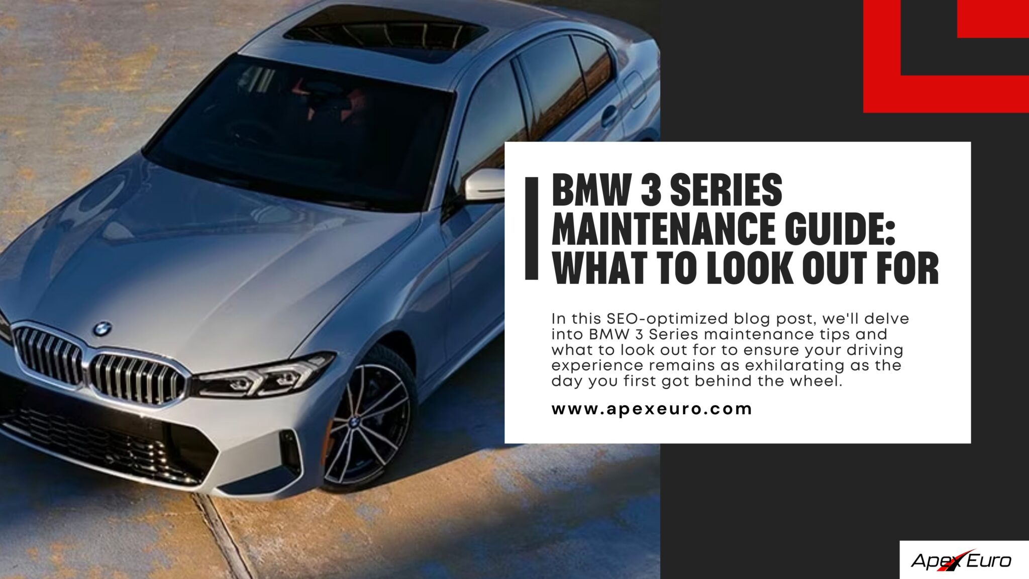 BMW 3 Series maintenance inspection on a lift